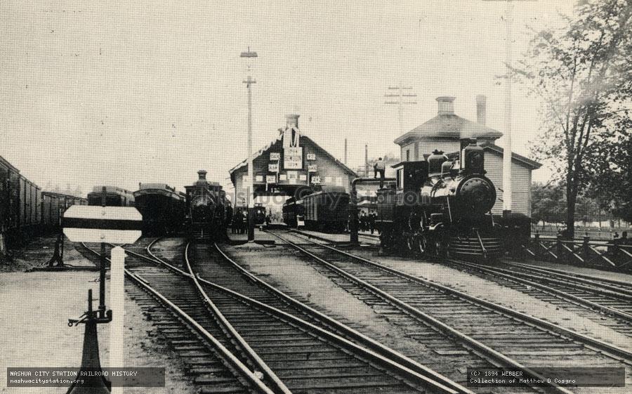 Postcard: Brunswick, Maine Station with engines 14 and 21